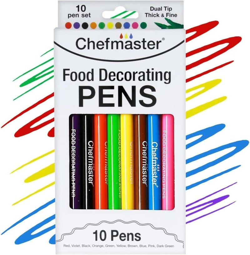 Chefmaster Food Decorating Pens - 10 Pack - Image 1